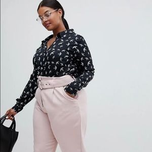 ASOS Brave Soul Plus Abena Blouse in Bird Print